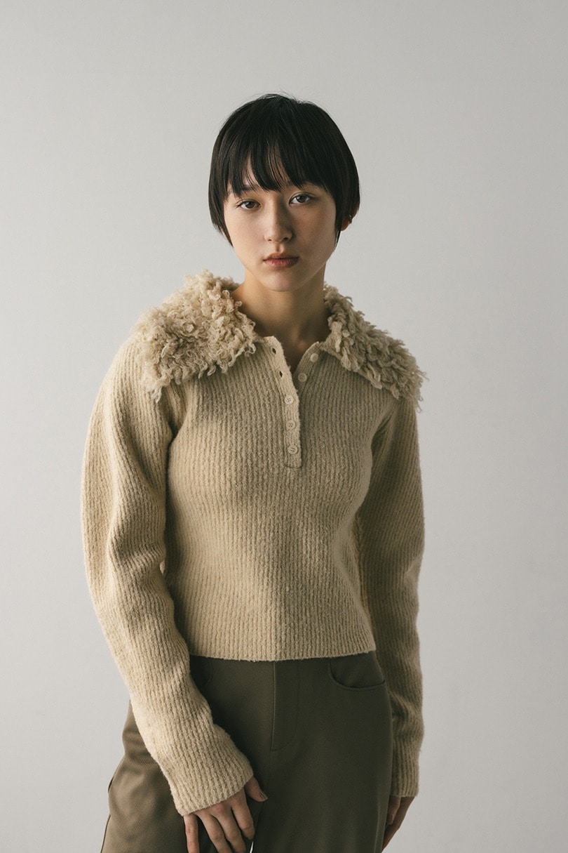 ループカラーニットトップ 詳細画像 IVOY 4