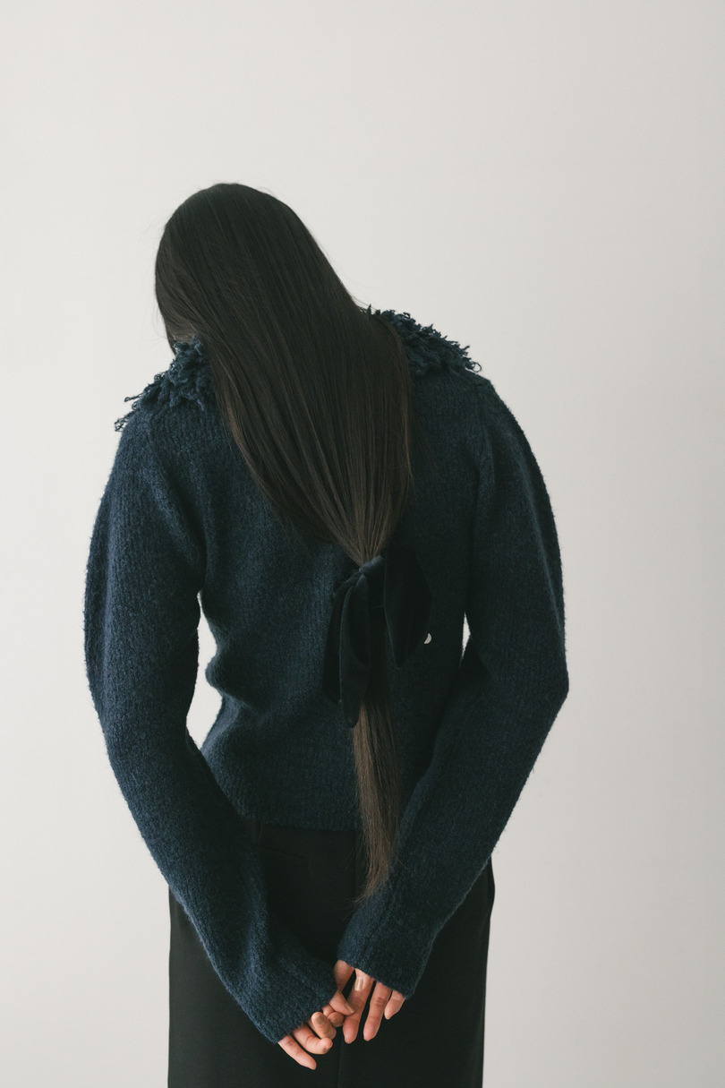 ループカラーニットトップ 詳細画像 NVY 5