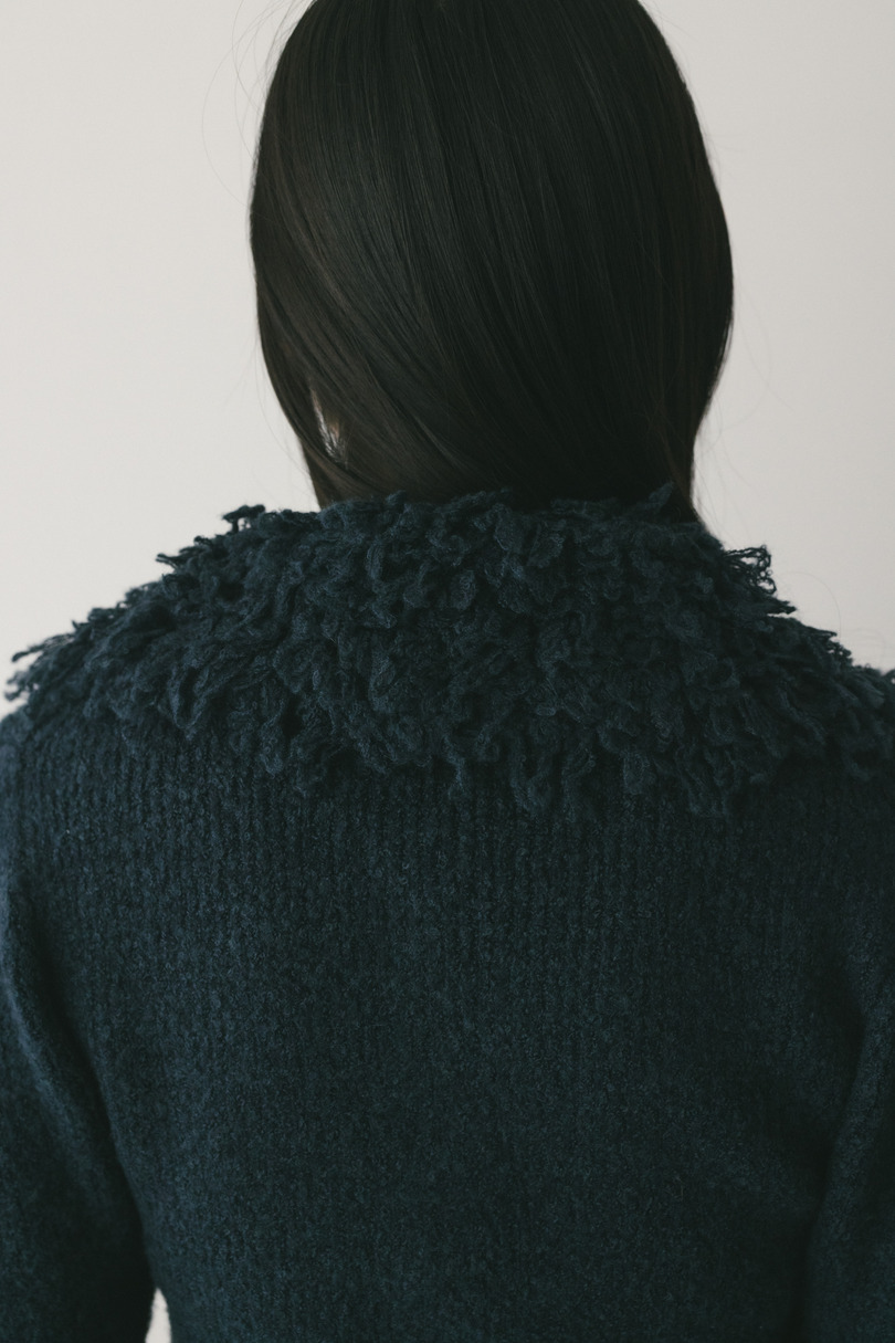 ループカラーニットトップ 詳細画像 NVY 6