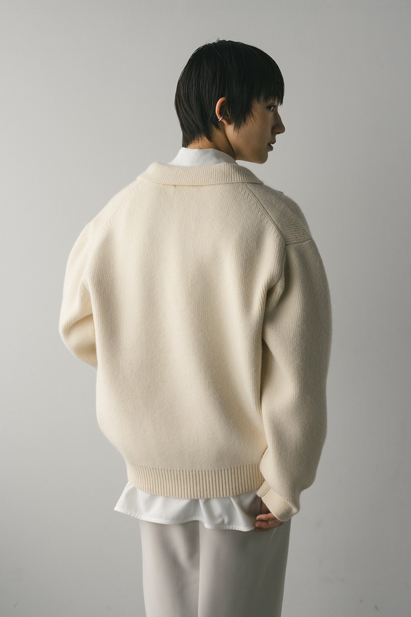 テーラーカラーニットトップ 詳細画像 WHT 7