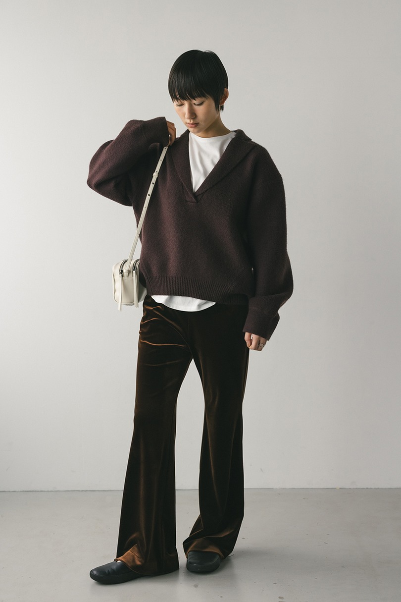 テーラーカラーニットトップ