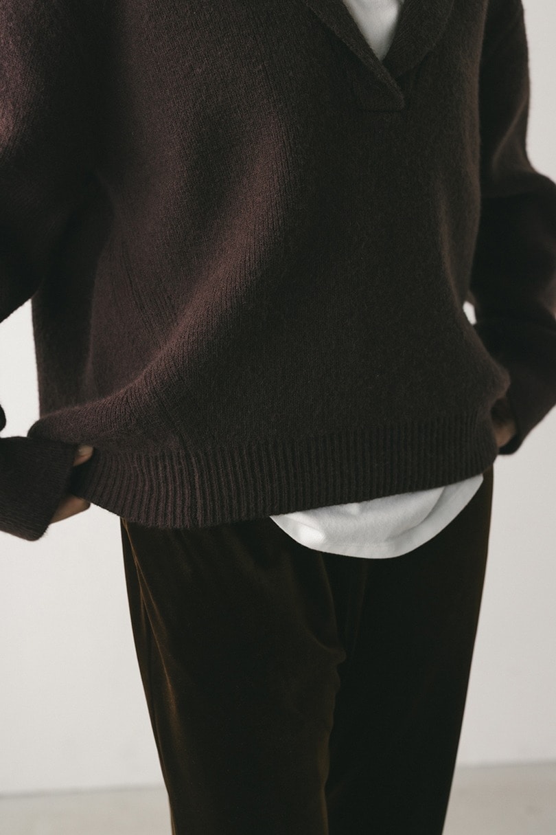 テーラーカラーニットトップ 詳細画像 BRN 6