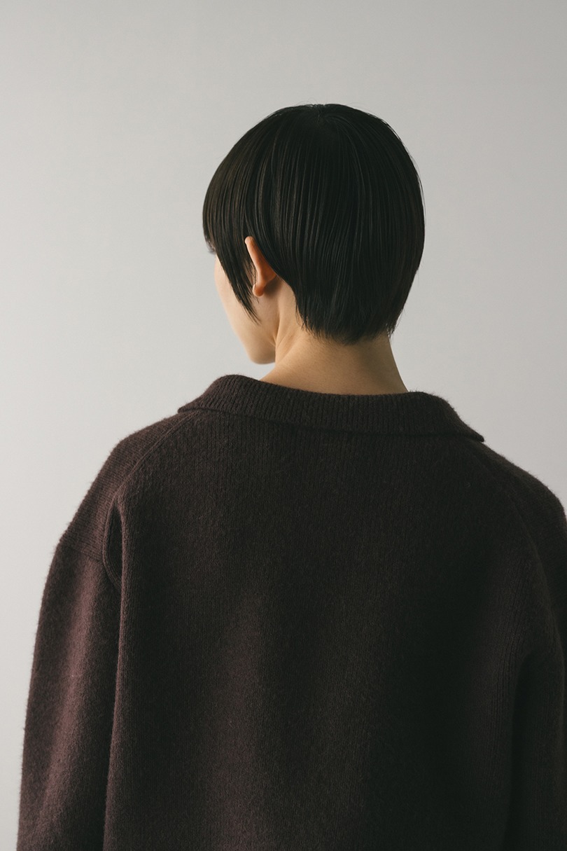 テーラーカラーニットトップ 詳細画像 BRN 8