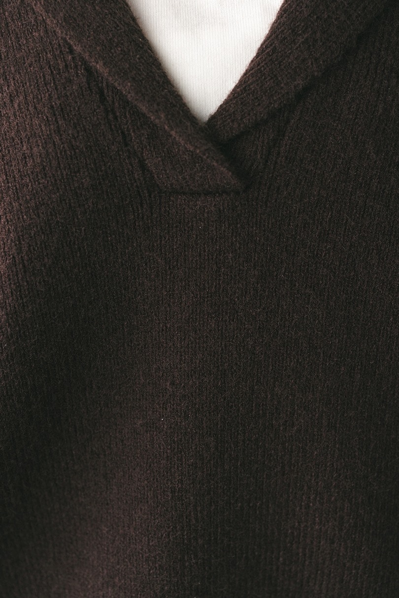 テーラーカラーニットトップ 詳細画像 BRN 9