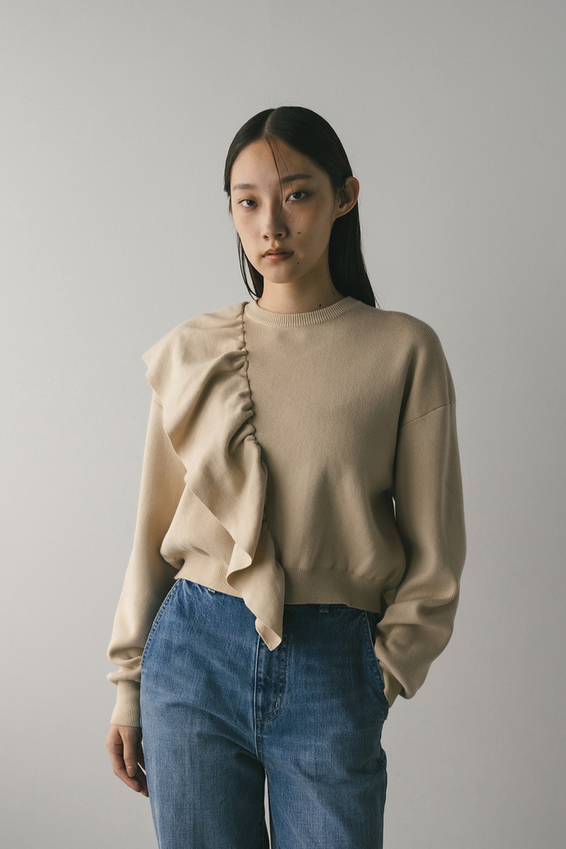 アシンメトリーフリルニット 詳細画像 IVOY 3