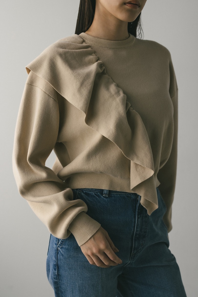 アシンメトリーフリルニット 詳細画像 IVOY 4