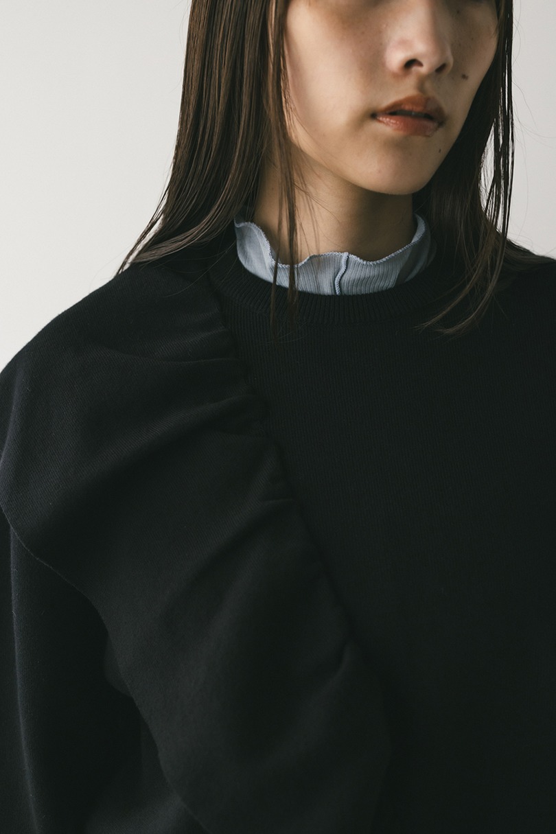 アシンメトリーフリルニット 詳細画像 BLK 5