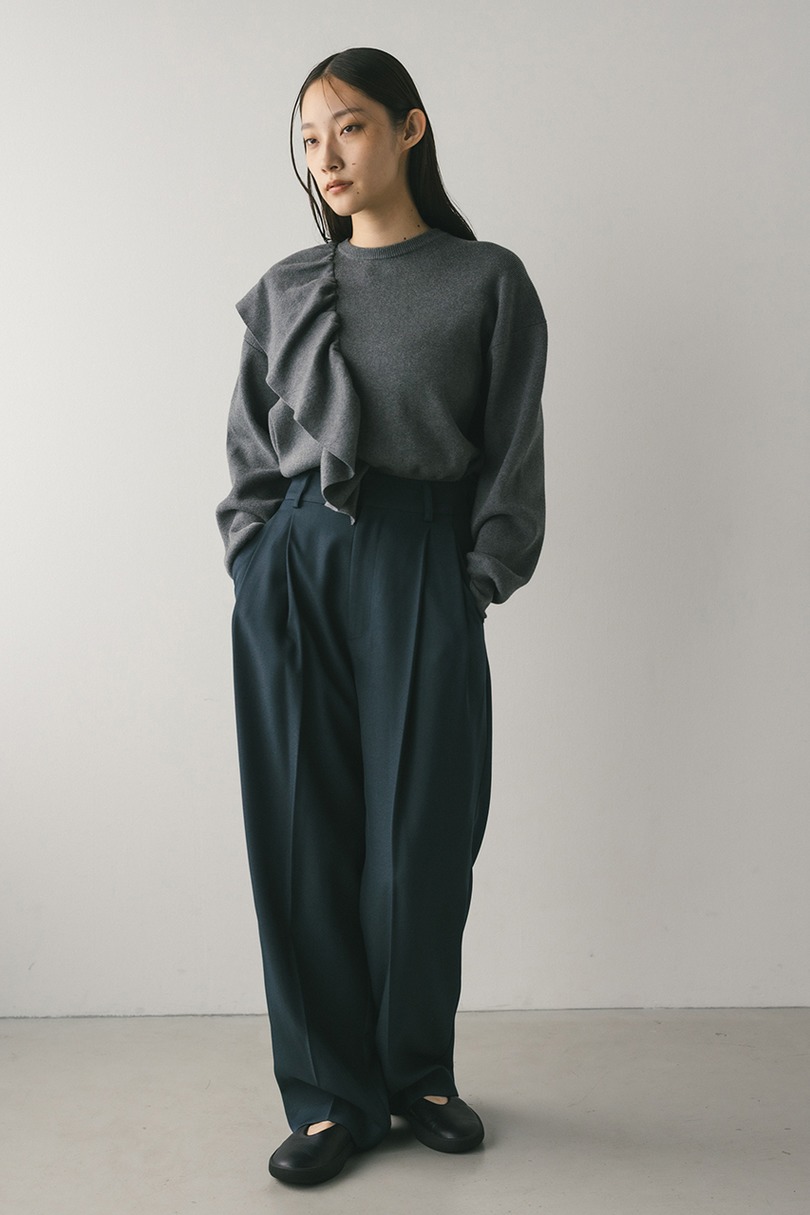 アシンメトリーフリルニット 詳細画像 GRY 2