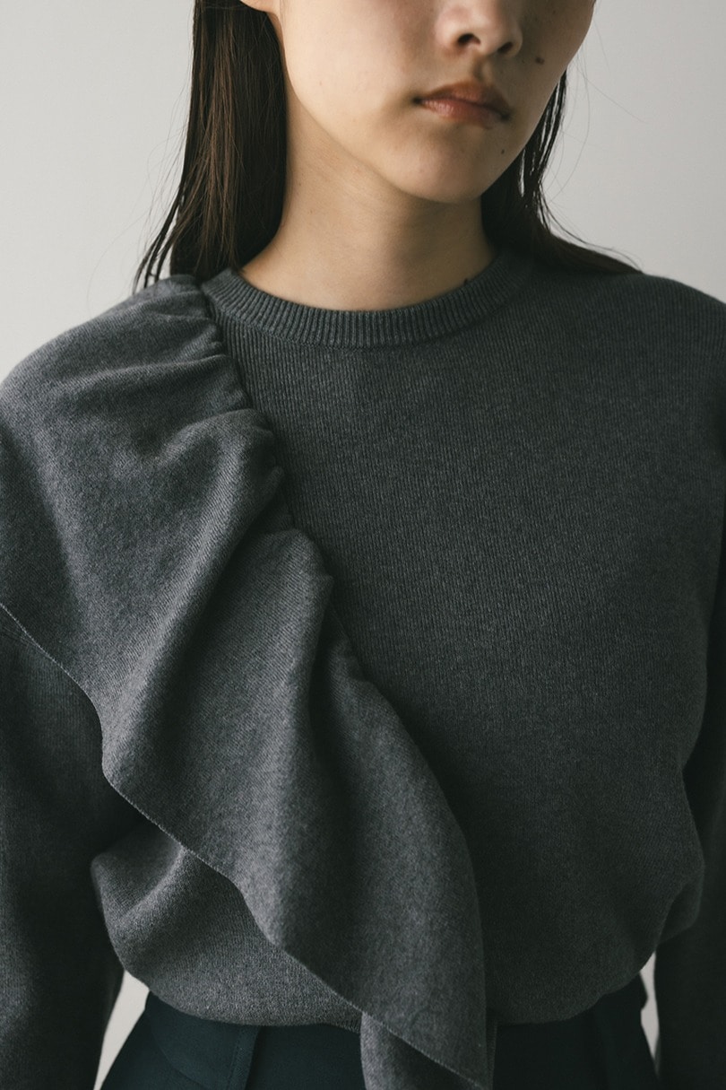 アシンメトリーフリルニット 詳細画像 GRY 6