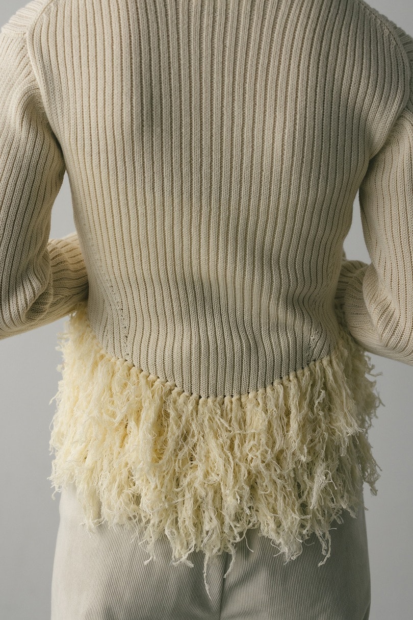 チュールフリンジペプラムニット 詳細画像 IVOY 10