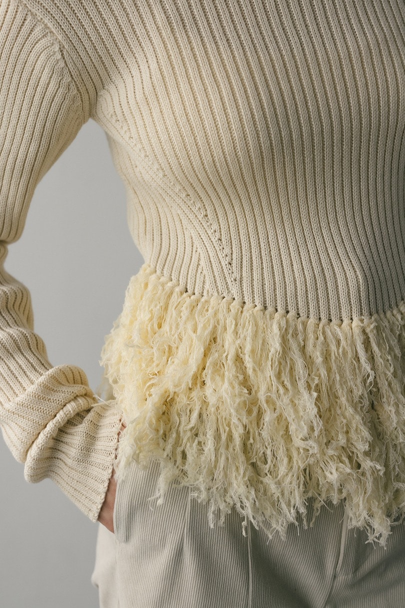 チュールフリンジペプラムニット 詳細画像 IVOY 7