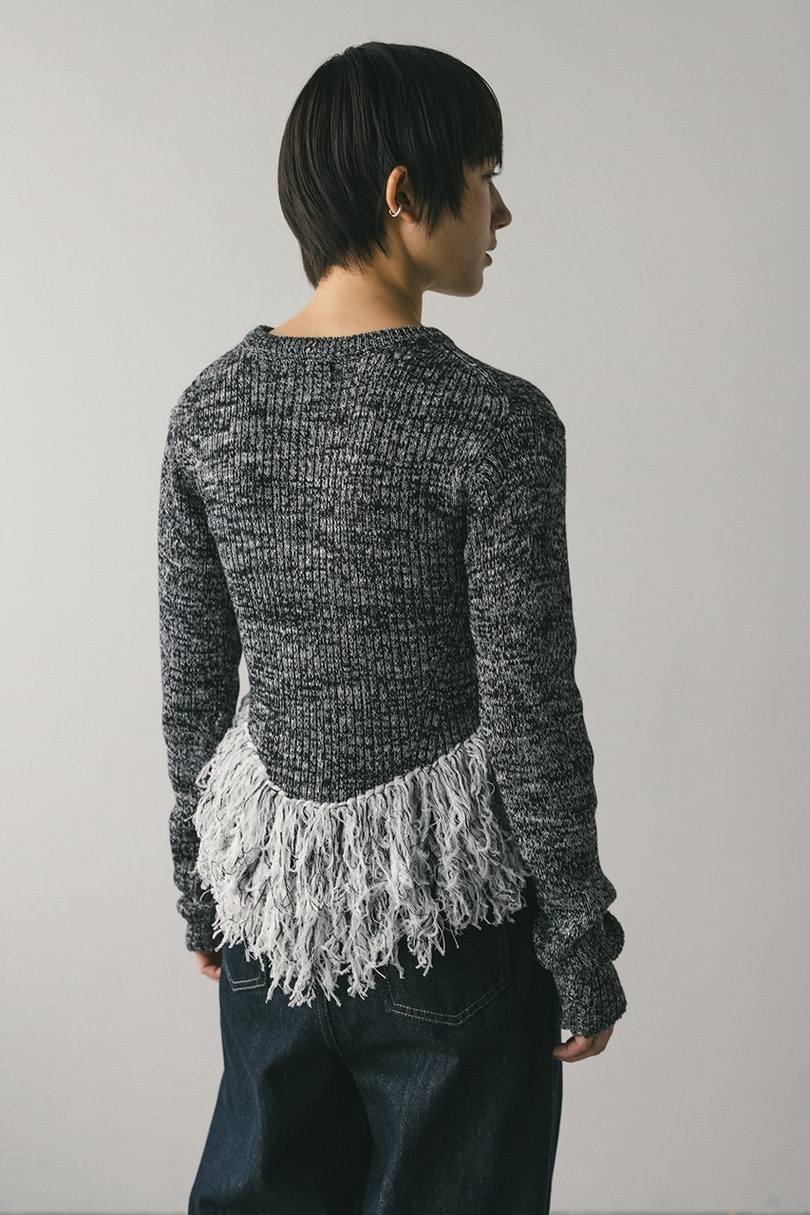 チュールフリンジペプラムニット 詳細画像 柄BLK 7