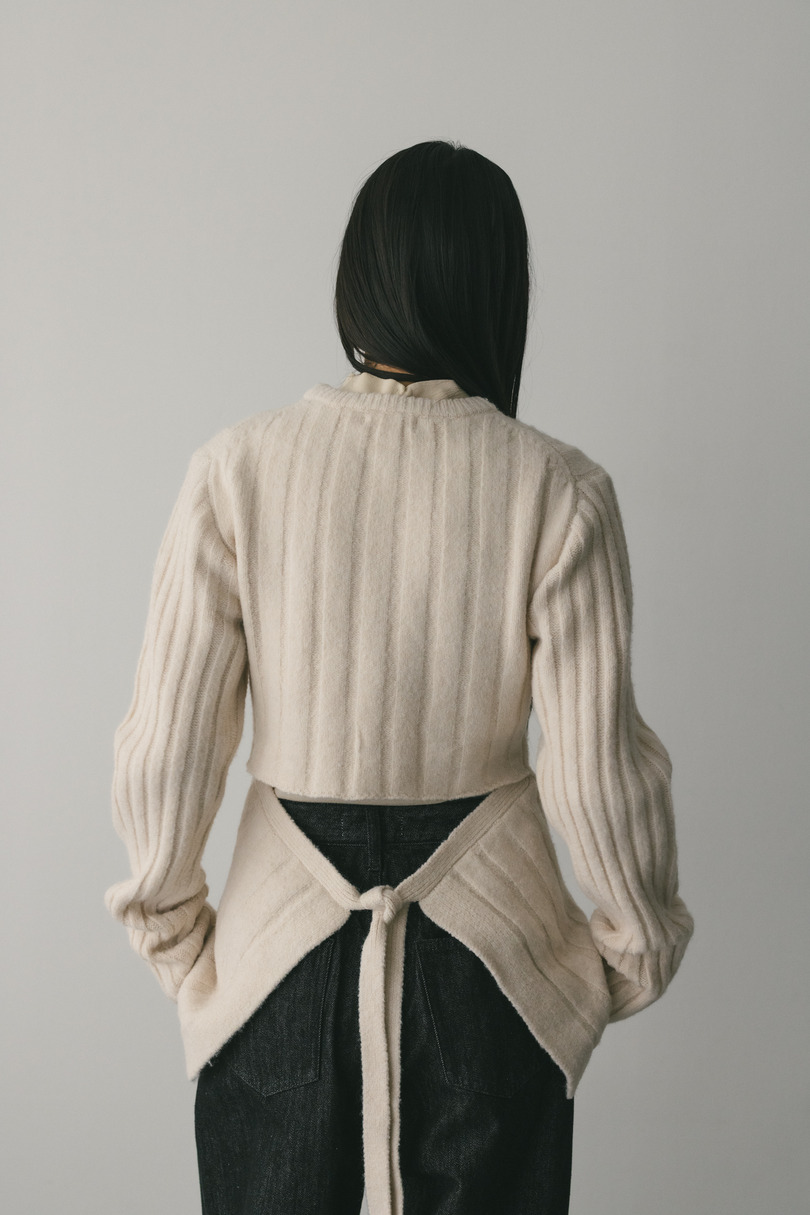 バックリボンリブニット 詳細画像 WHT 8