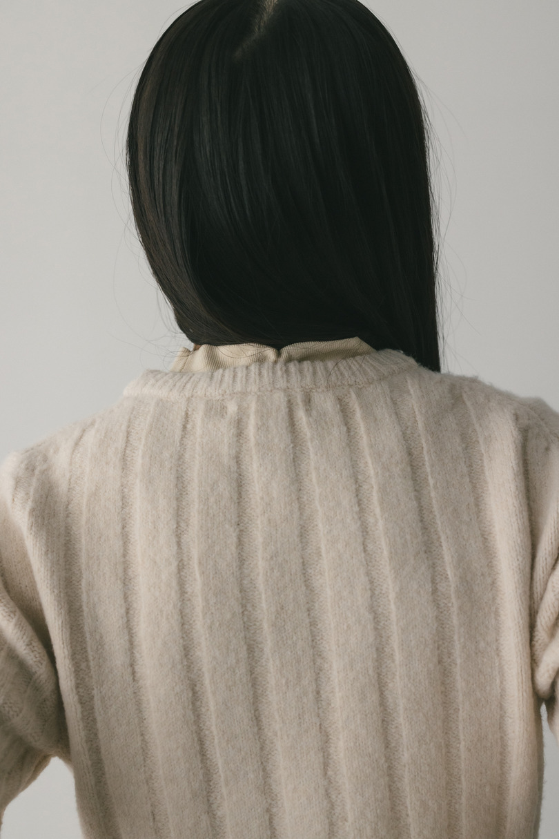 バックリボンリブニット 詳細画像 WHT 9