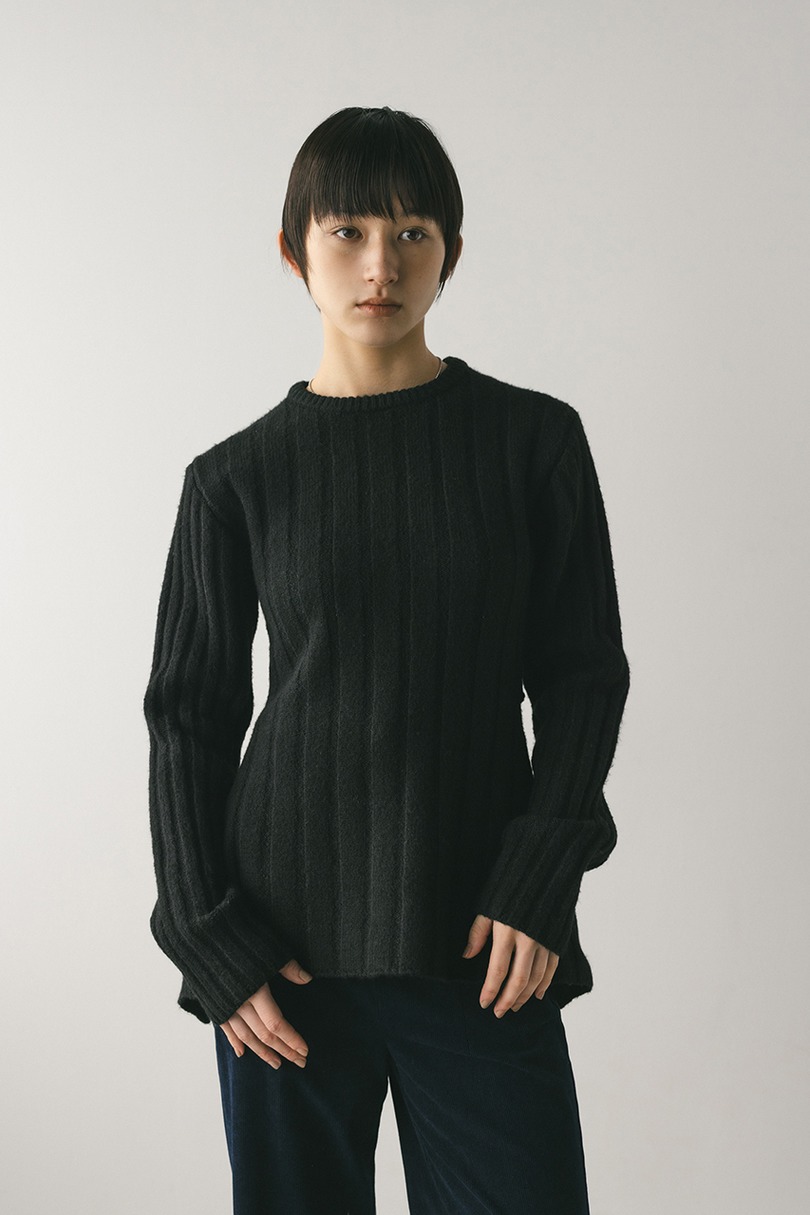 バックリボンリブニット 詳細画像 BLK 3