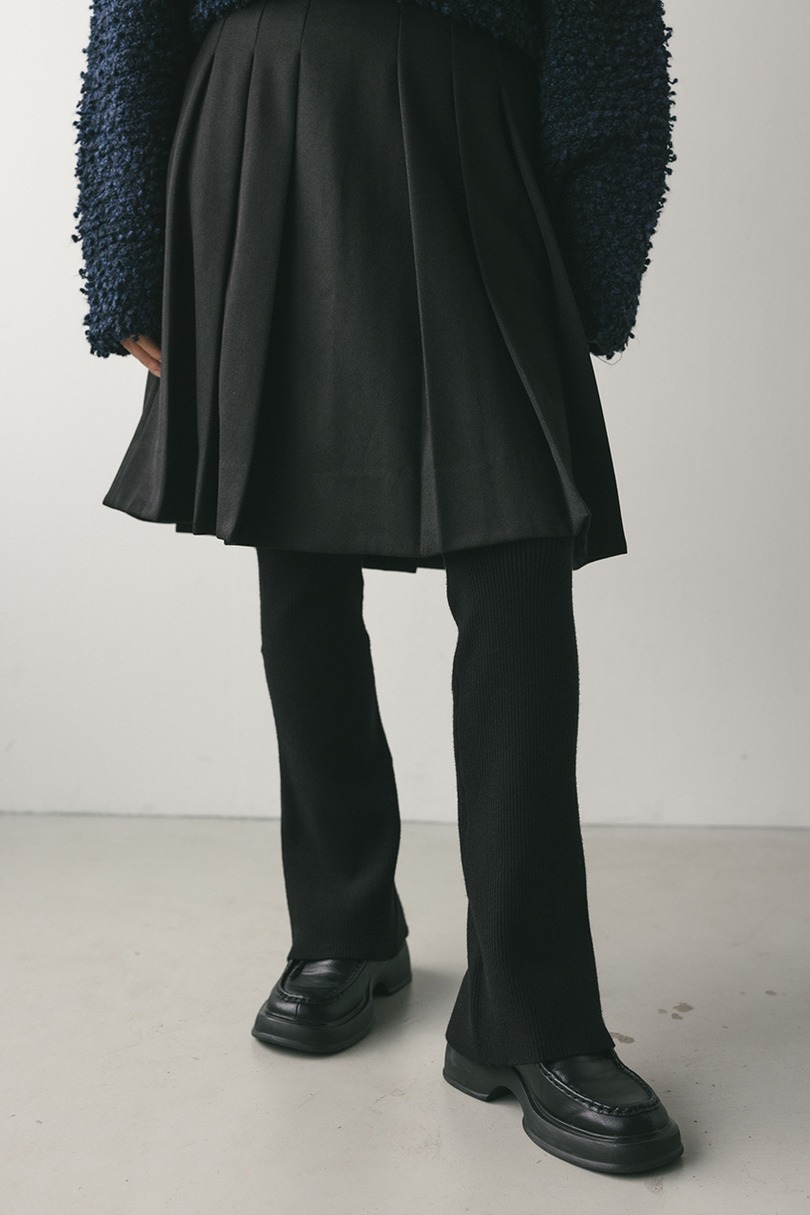 バックスリットニットレギンスパンツ 詳細画像 BLK 2