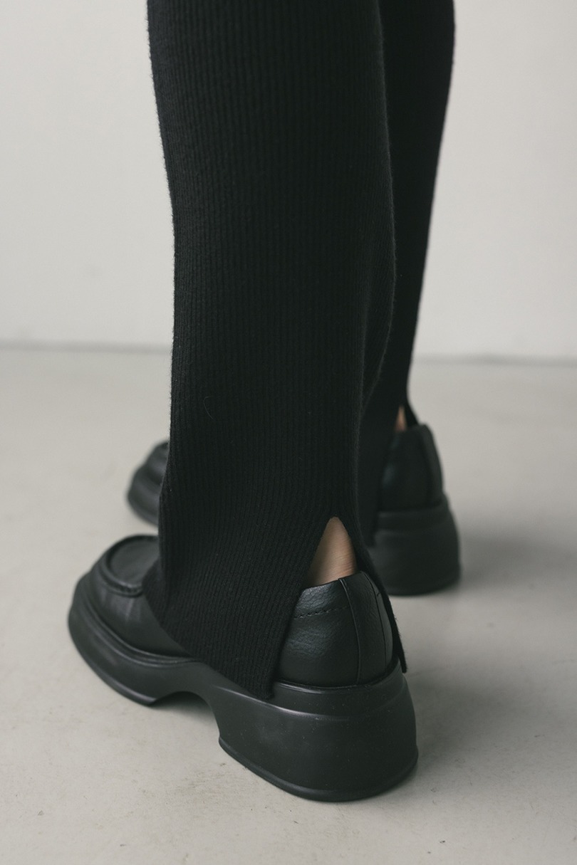 バックスリットニットレギンスパンツ 詳細画像 BLK 3
