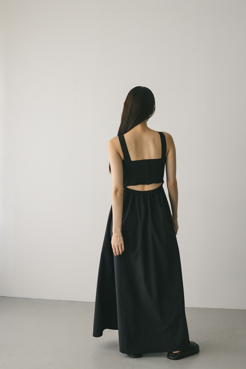 バックオープンコンビネーションワンピース 詳細画像 BLK 4