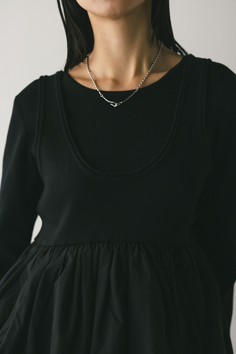 2ピースバルーンペプラムニットワンピース 詳細画像 BLK 10