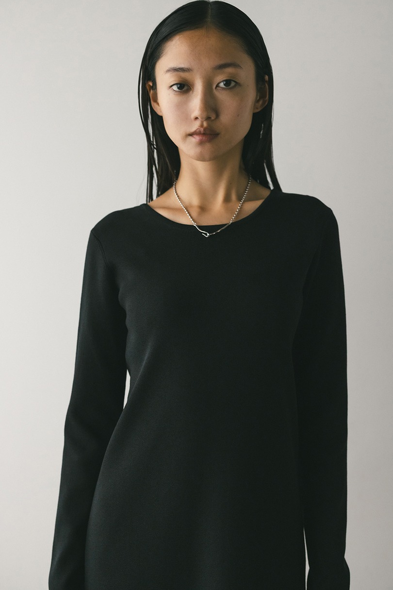 2ピースバルーンペプラムニットワンピース 詳細画像 BLK 4