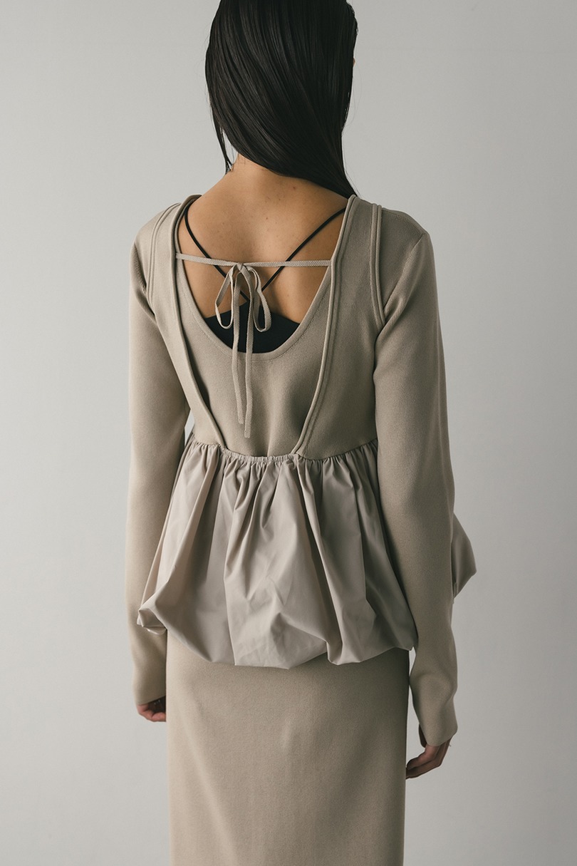 2ピースバルーンペプラムニットワンピース 詳細画像 BEG 10