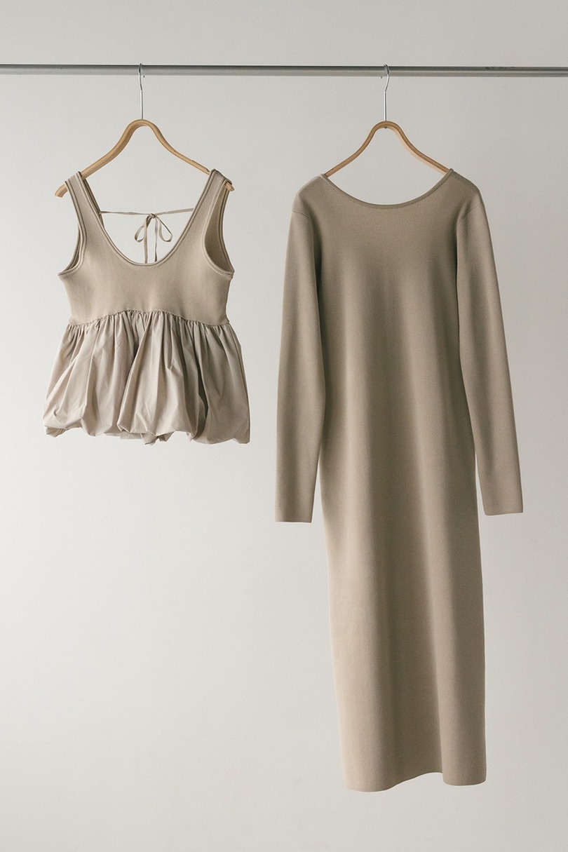 2ピースバルーンペプラムニットワンピース 詳細画像 BEG 14