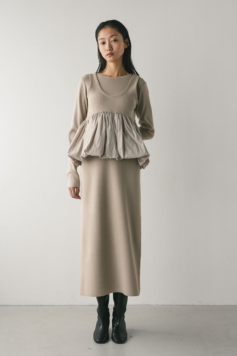 2ピースバルーンペプラムニットワンピース 詳細画像 BEG 3