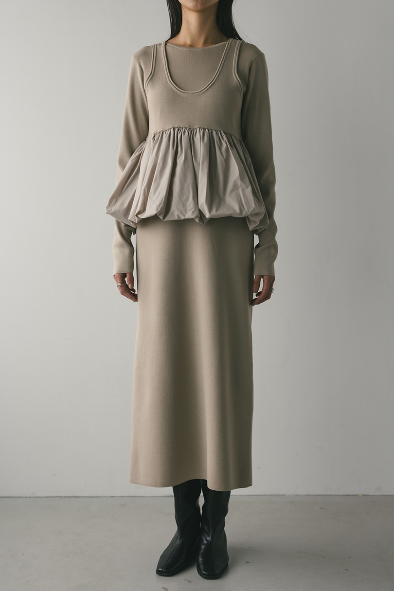 2ピースバルーンペプラムニットワンピース 詳細画像 BEG 4