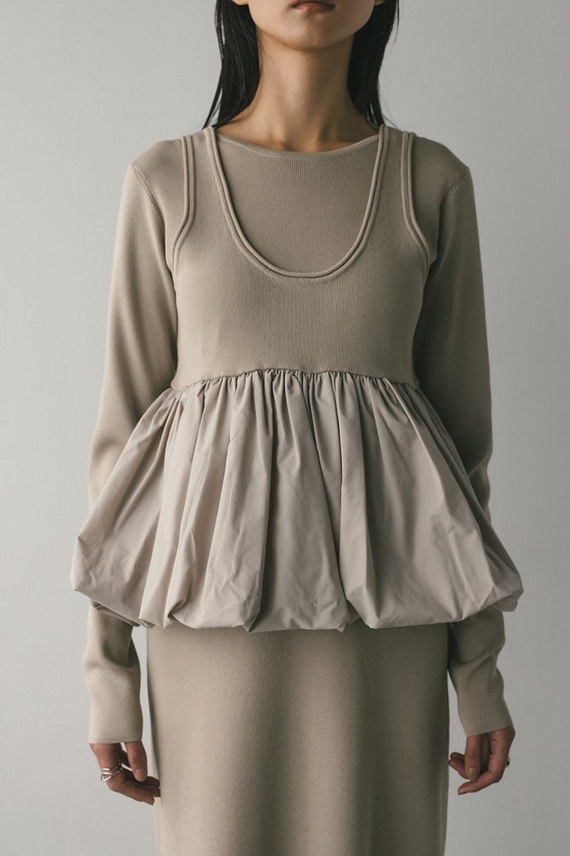 2ピースバルーンペプラムニットワンピース 詳細画像 BEG 5