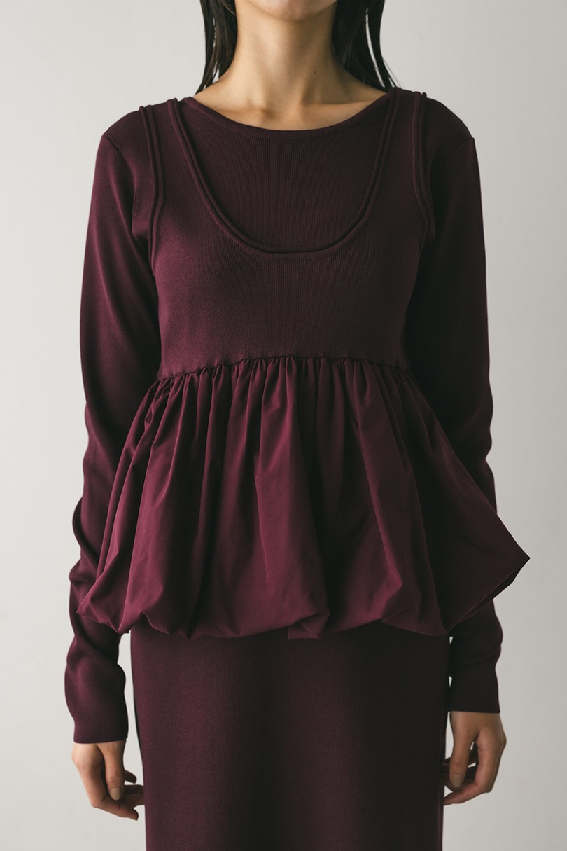 2ピースバルーンペプラムニットワンピース 詳細画像 BRD 7