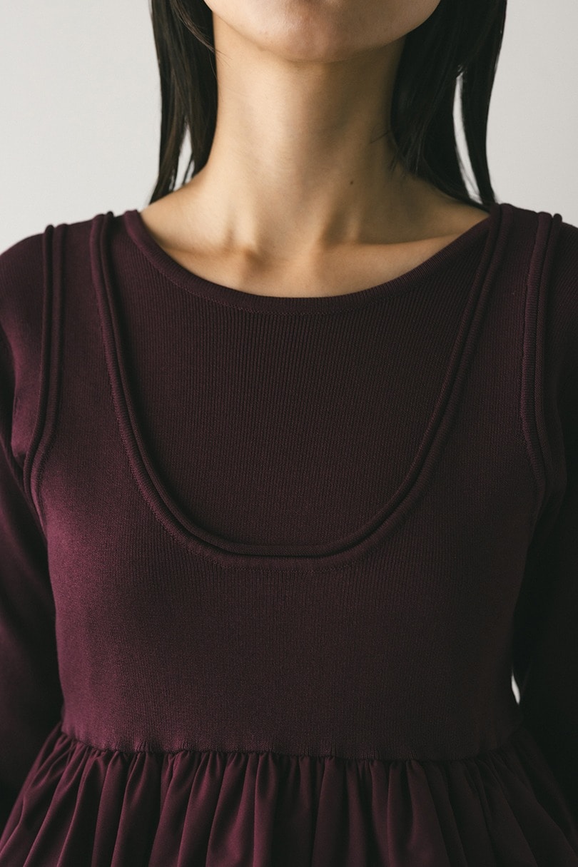 2ピースバルーンペプラムニットワンピース 詳細画像 BRD 8