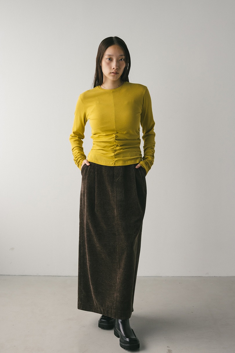 ギャザーソフトリブカットトップ 詳細画像 YEL 2