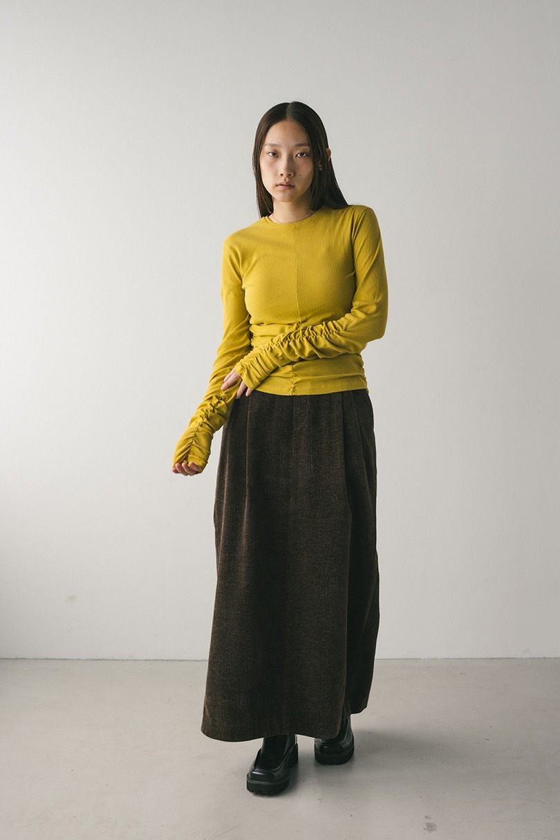 ギャザーソフトリブカットトップ 詳細画像 YEL 3