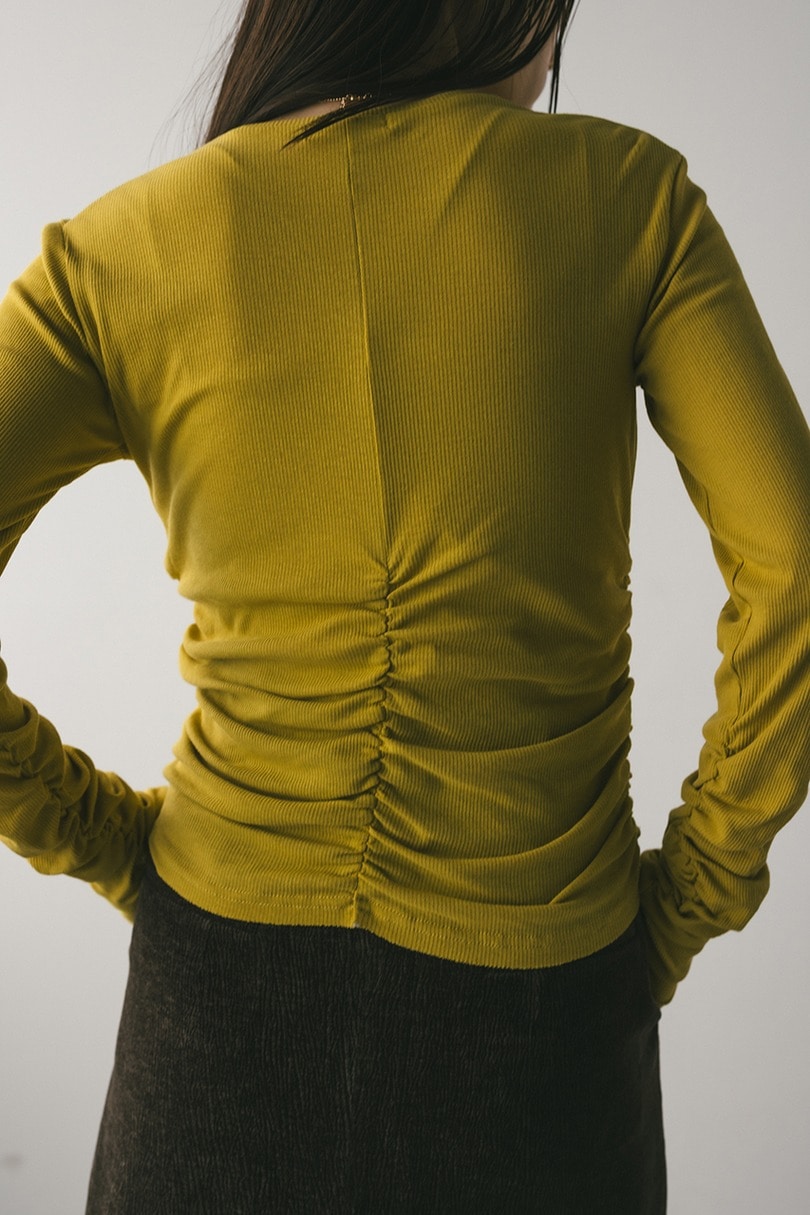 ギャザーソフトリブカットトップ 詳細画像 YEL 5