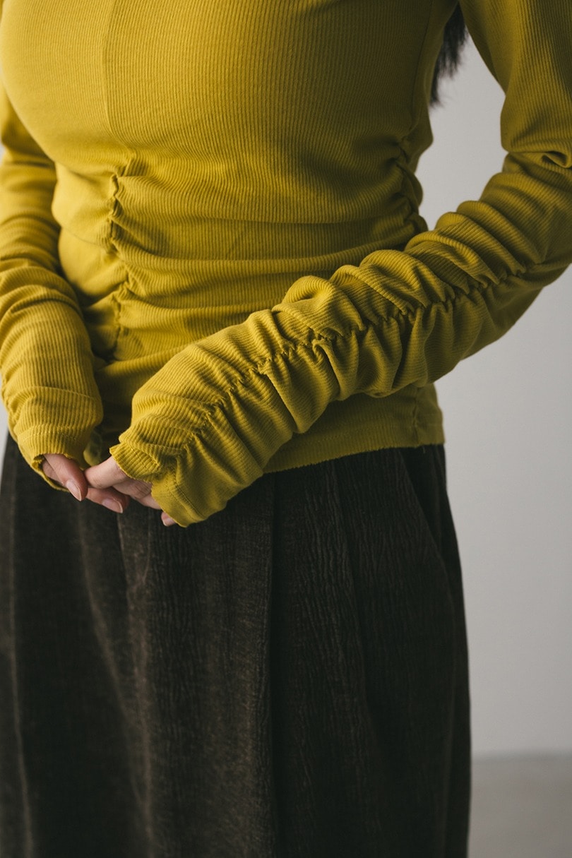 ギャザーソフトリブカットトップ 詳細画像 YEL 6