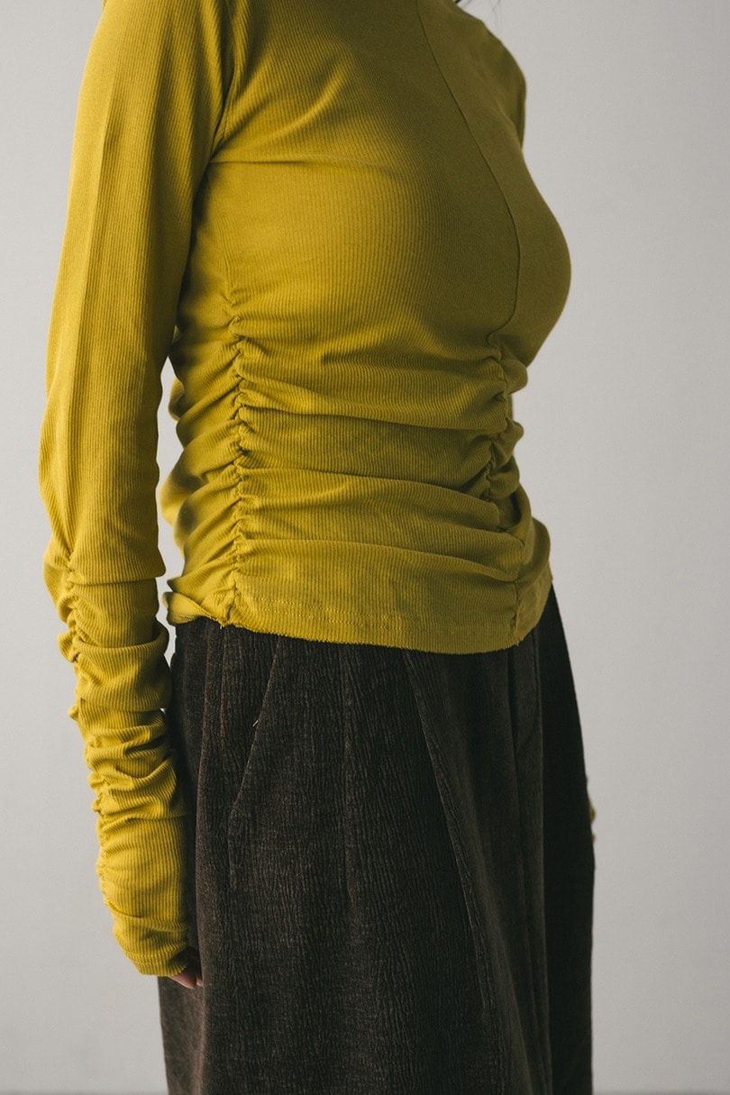 ギャザーソフトリブカットトップ 詳細画像 YEL 7