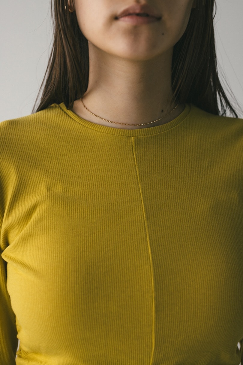 ギャザーソフトリブカットトップ 詳細画像 YEL 8