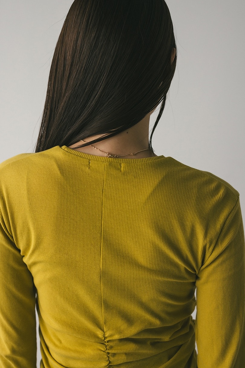 ギャザーソフトリブカットトップ 詳細画像 YEL 9