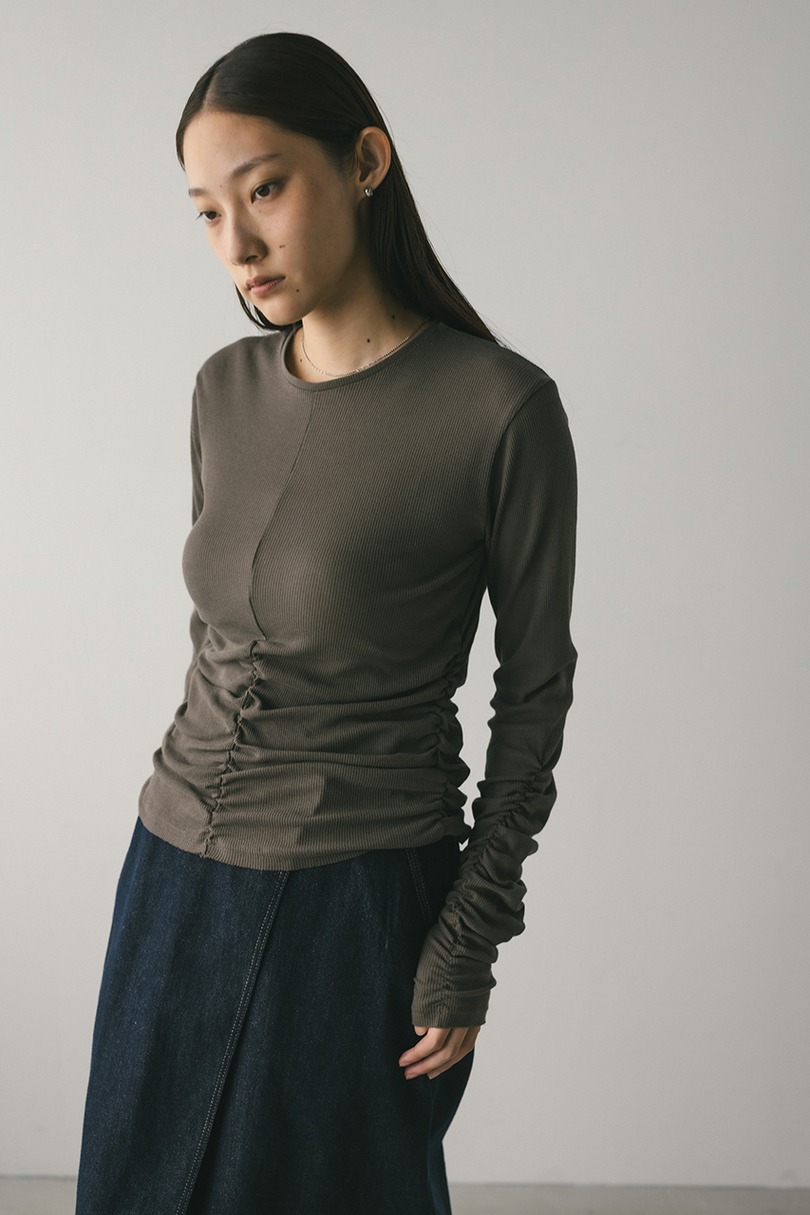 ギャザーソフトリブカットトップ