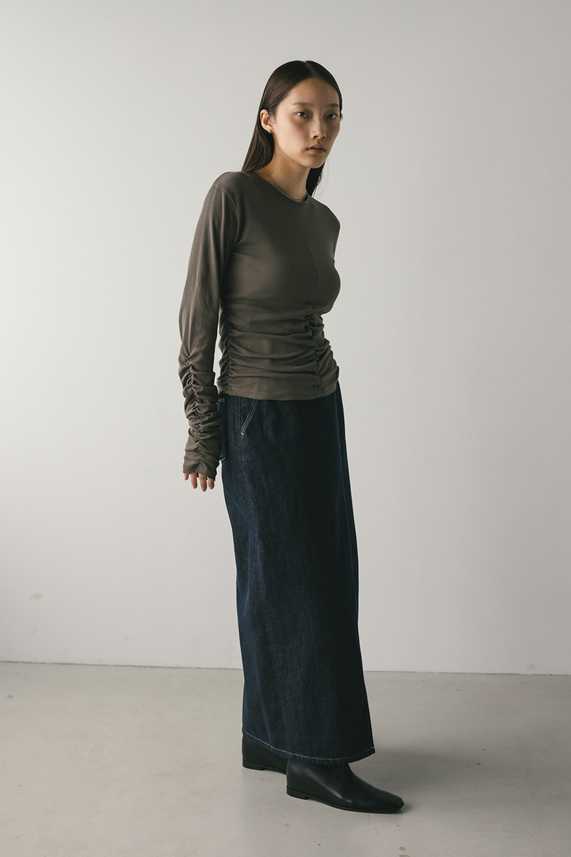 ギャザーソフトリブカットトップ 詳細画像 GRY 2