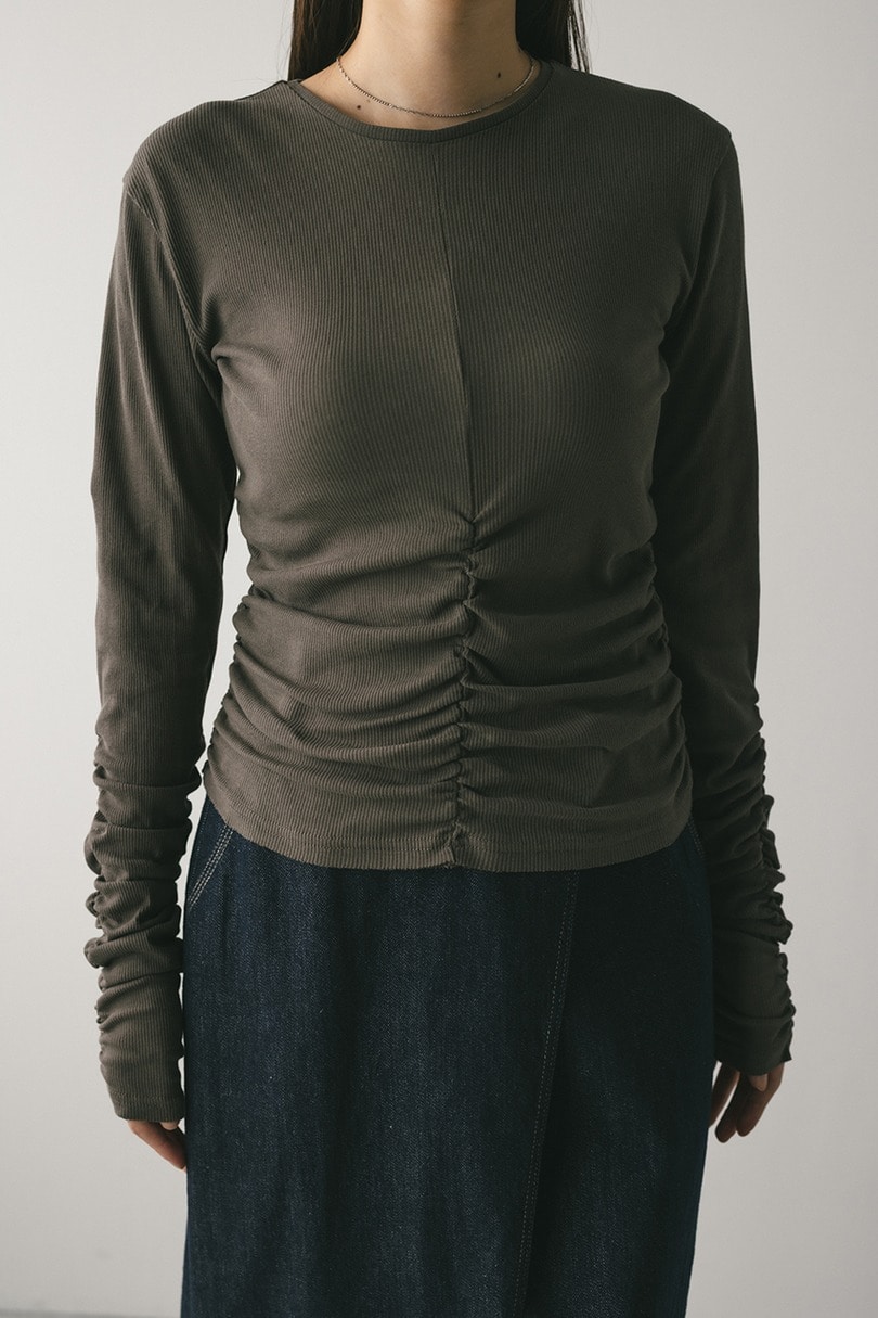 ギャザーソフトリブカットトップ 詳細画像 GRY 3