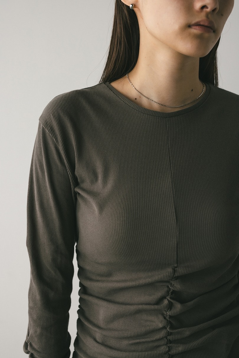 ギャザーソフトリブカットトップ 詳細画像 GRY 5