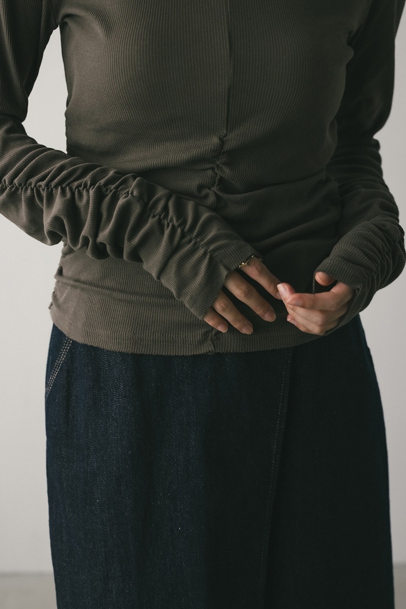 ギャザーソフトリブカットトップ 詳細画像 GRY 7