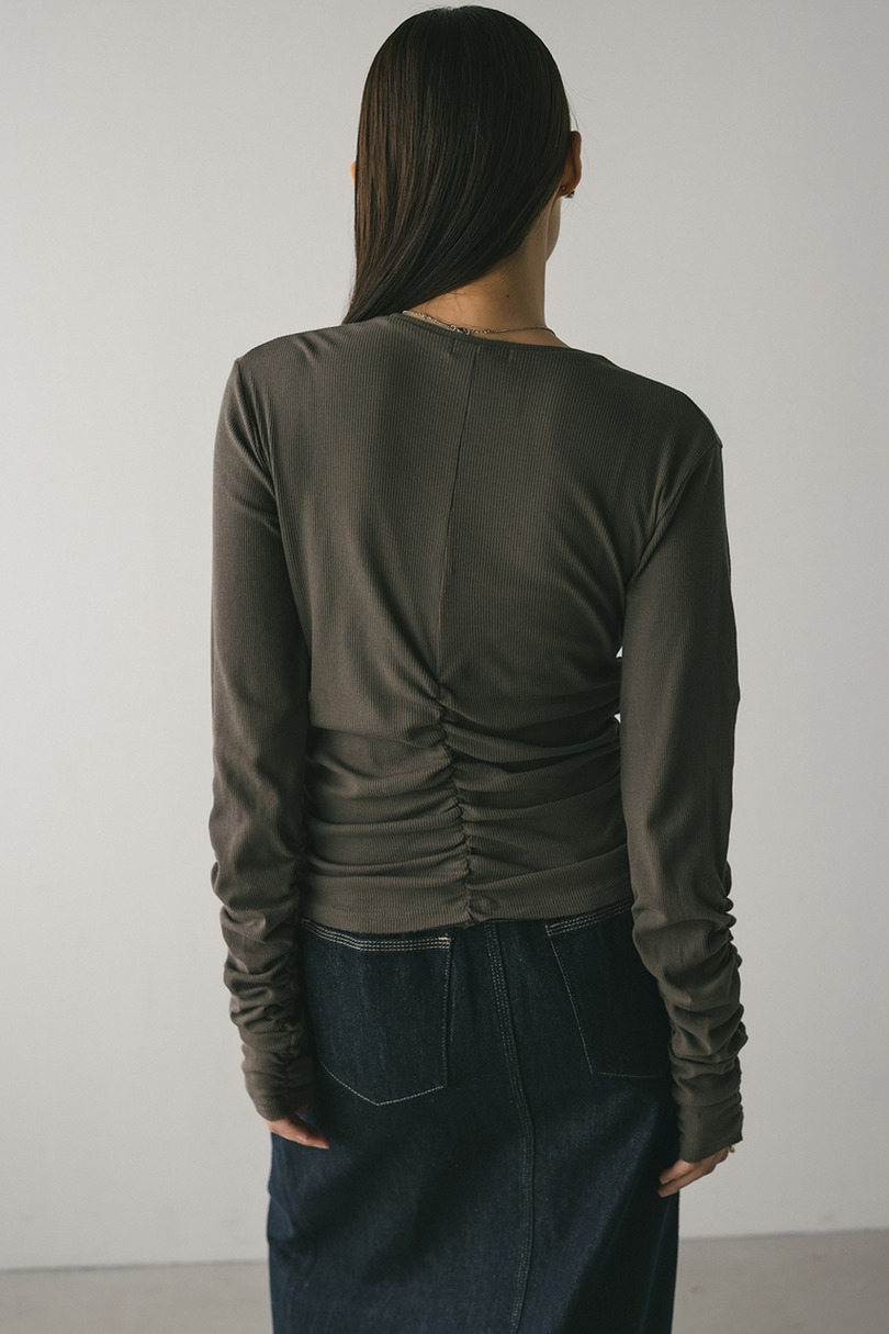 ギャザーソフトリブカットトップ 詳細画像 GRY 8