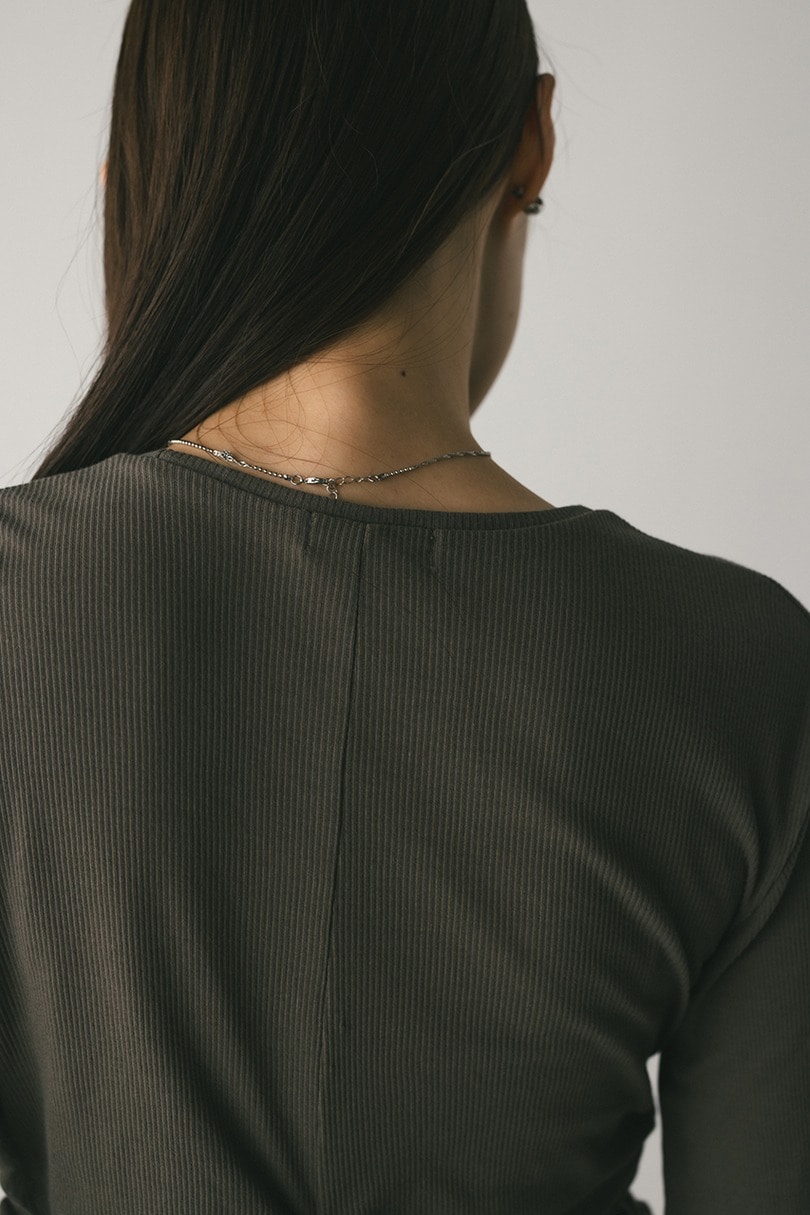 ギャザーソフトリブカットトップ 詳細画像 GRY 9