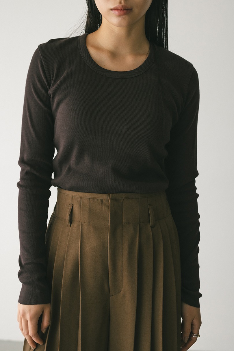 ラウンドネックロンT 詳細画像 BRN 3