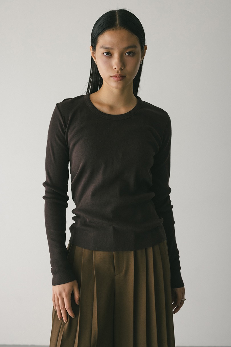 ラウンドネックロンT 詳細画像 BRN 4