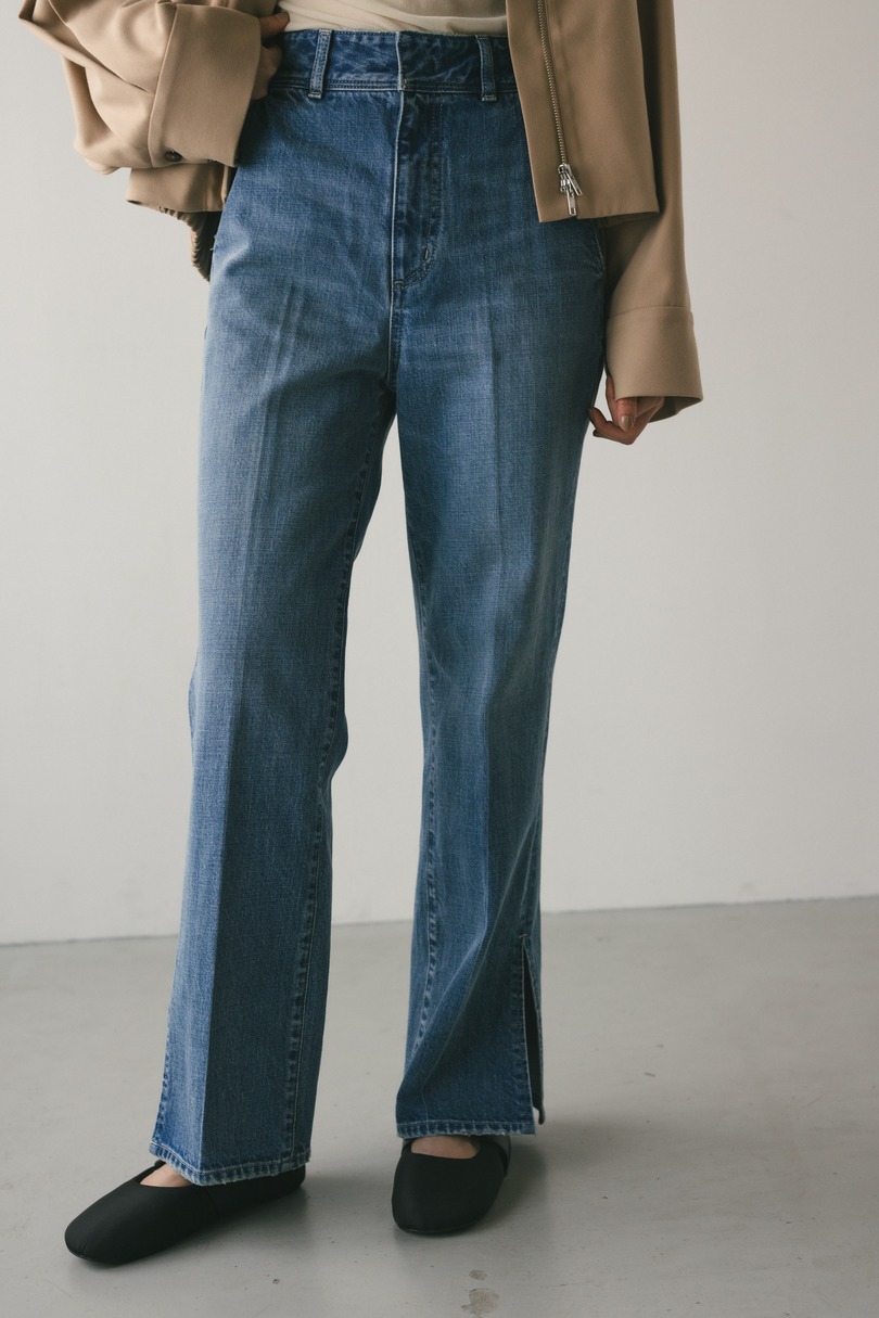 ヘムスリットストレートデニムパンツ 詳細画像 BLU 2