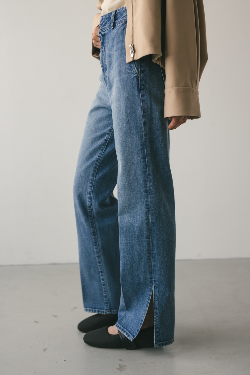 ヘムスリットストレートデニムパンツ 詳細画像 BLU 3