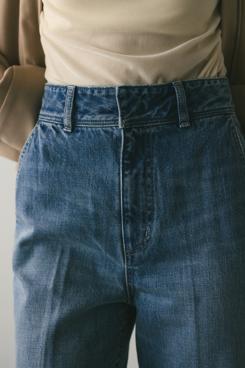 ヘムスリットストレートデニムパンツ 詳細画像 BLU 4